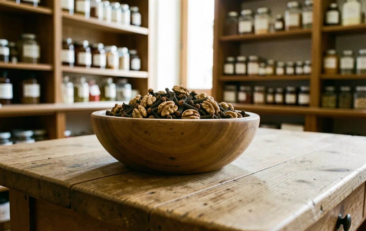 Detalle botánico de ingredientes naturales